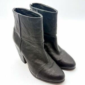 Rag and Bone Ankle Booties Boots  Newbury Black Leather Size 38.5